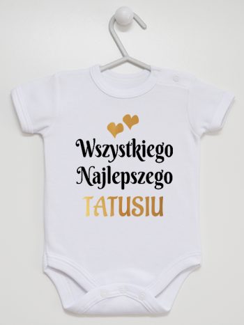 wszystkiego najlepszego tatusiu z sercami body z krótkim rękawem kolor biały 210