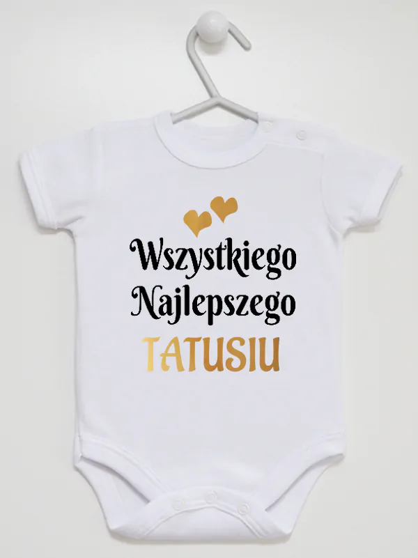 wszystkiego najlepszego tatusiu z sercami body z krótkim rękawem kolor biały 210