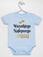 wszystkiego najlepszego tatusiu z sercami body z krótkim rękawem kolor błękitny 210