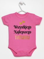 wszystkiego najlepszego tatusiu z sercami body z krótkim rękawem kolor ciemny rózowy 210