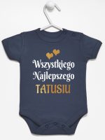 wszystkiego najlepszego tatusiu z sercami body z krótkim rękawem kolor granatowy 210