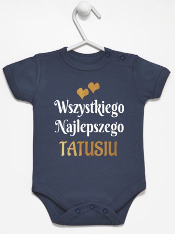 wszystkiego najlepszego tatusiu z sercami body z krótkim rękawem kolor granatowy 210