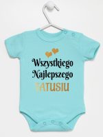 wszystkiego najlepszego tatusiu z sercami body z krótkim rękawem kolor miętowy 210