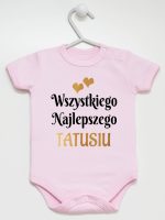 wszystkiego najlepszego tatusiu z sercami body z krótkim rękawem kolor różowy 210