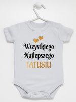 wszystkiego najlepszego tatusiu z sercami body z krótkim rękawem kolor szary 210