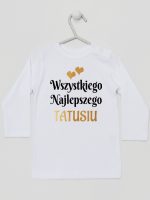 wszystkiego najlepszego tatusiu z sercami koszulka z długim rękawem kolor biały 210