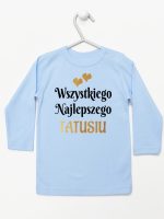 wszystkiego najlepszego tatusiu z sercami koszulka z długim rękawem kolor błękitny 210