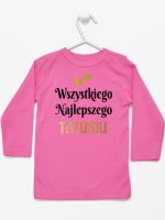 wszystkiego najlepszego tatusiu z sercami koszulka z długim rękawem kolor ciemny różowy 210
