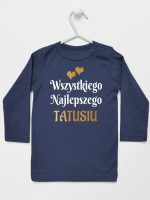 wszystkiego najlepszego tatusiu z sercami koszulka z długim rękawem kolor granatowy 210