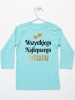 wszystkiego najlepszego tatusiu z sercami koszulka z długim rękawem kolor miętowy 210