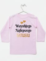 wszystkiego najlepszego tatusiu z sercami koszulka z długim rękawem kolor różowy 210