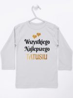 wszystkiego najlepszego tatusiu z sercami koszulka z długim rękawem kolor szary 210