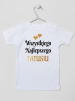 wszystkiego najlepszego tatusiu z sercami koszulka z krótkim rękawem kolor biały 210