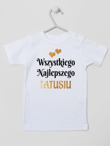 wszystkiego najlepszego tatusiu z sercami koszulka z krótkim rękawem kolor biały 210