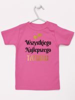 wszystkiego najlepszego tatusiu z sercami koszulka z krótkim rękawem kolor ciemny różowy 210