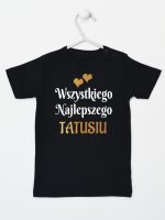 wszystkiego najlepszego tatusiu z sercami koszulka z krótkim rękawem kolor czarny 210