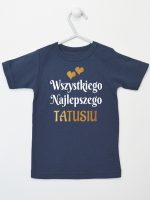 wszystkiego najlepszego tatusiu z sercami koszulka z krótkim rękawem kolor granatowy 210