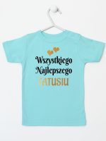 wszystkiego najlepszego tatusiu z sercami koszulka z krótkim rękawem kolor miętowy 210