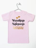 wszystkiego najlepszego tatusiu z sercami koszulka z krótkim rękawem kolor różowy 210