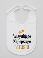 wszystkiego najlepszego tatusiu z sercami śliniak niemowlęcy kolor biały 210