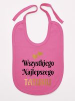 wszystkiego najlepszego tatusiu z sercami śliniak niemowlęcy kolor ciemny różowy 210