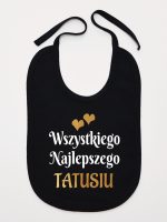 wszystkiego najlepszego tatusiu z sercami śliniak niemowlęcy kolor czarny 210