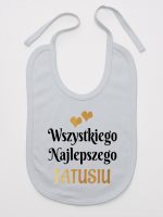 wszystkiego najlepszego tatusiu z sercami śliniak niemowlęcy kolor szary 210