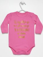 wszystkiego najlepszego tatusiu z własnym tekstem body z długim rękawem kolor ciemny różowy 201