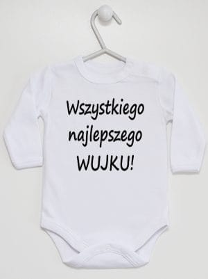 wszystkiego najlepszego wujku body z długim rękawem kolor biały 049
