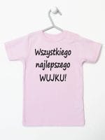 wszystkiego najlepszego wujku koszulka z krótkim rękawem kolor różowy 049