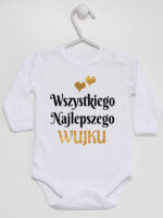 wszystkiego najlepszego wujku z sercami body z długim rękawem kolor biały 253