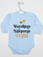 wszystkiego najlepszego wujku z sercami body z długim rękawem kolor błękitny 253