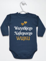 wszystkiego najlepszego wujku z sercami body z długim rękawem kolor granatowy 253