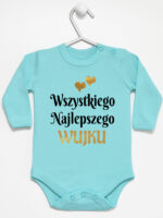 wszystkiego najlepszego wujku z sercami body z długim rękawem kolor miętowy 253