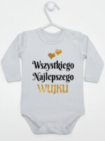 wszystkiego najlepszego wujku z sercami body z długim rękawem kolor szary 253