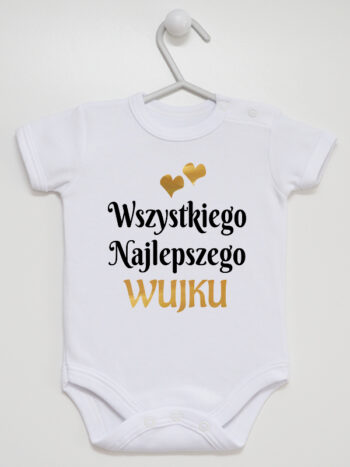 wszystkiego najlepszego wujku z sercami body z krótkim rękawem kolor biały 253