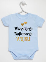 wszystkiego najlepszego wujku z sercami body z krótkim rękawem kolor błękitny 253