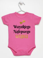 wszystkiego najlepszego wujku z sercami body z krótkim rękawem kolor ciemny rózowy 253