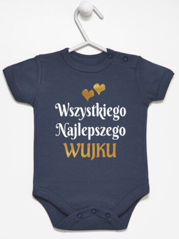 wszystkiego najlepszego wujku z sercami body z krótkim rękawem kolor granatowy 253