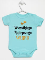 wszystkiego najlepszego wujku z sercami body z krótkim rękawem kolor miętowy 253