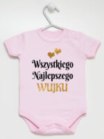 wszystkiego najlepszego wujku z sercami body z krótkim rękawem kolor różowy 253