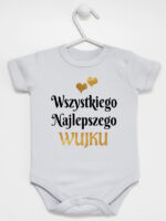 wszystkiego najlepszego wujku z sercami body z krótkim rękawem kolor szary 253