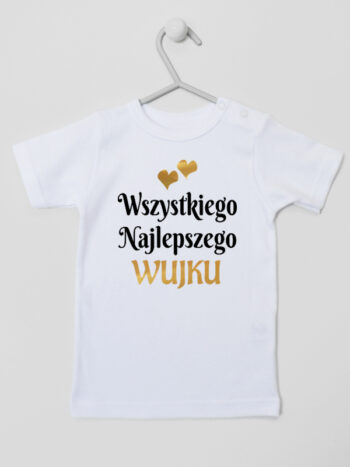 wszystkiego najlepszego wujku z sercami koszulka z krótkim rękawem kolor biały 253