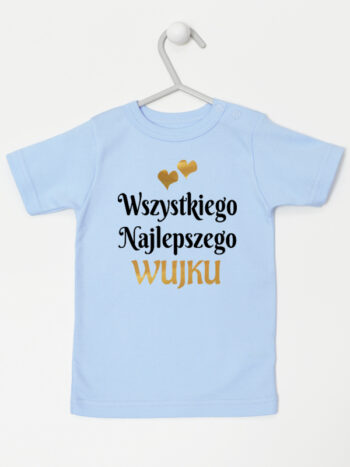wszystkiego najlepszego wujku z sercami koszulka z krótkim rękawem kolor błękitny 253
