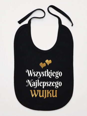 wszystkiego najlepszego wujku z sercami śliniak niemowlęcy kolor czarny 253