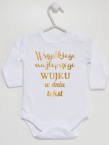 wszystkiego najlepszego wujku z twoim tekstem body z długim rękawem kolor biały 207