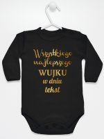 wszystkiego najlepszego wujku z twoim tekstem body z długim rękawem kolor czarny 207