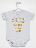 wszystkiego najlepszego wujku z twoim tekstem body z krótkim rękawem kolor szary 207