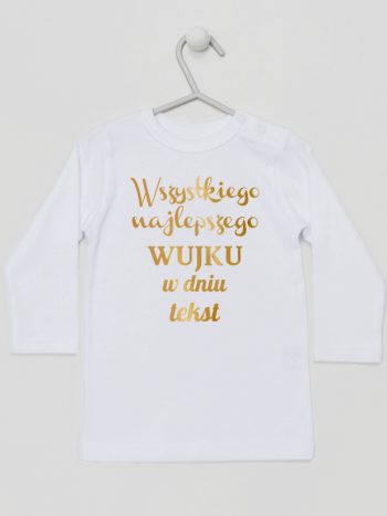 wszystkiego najlepszego wujku z twoim tekstem koszulka z długim rękawem kolor biały 207