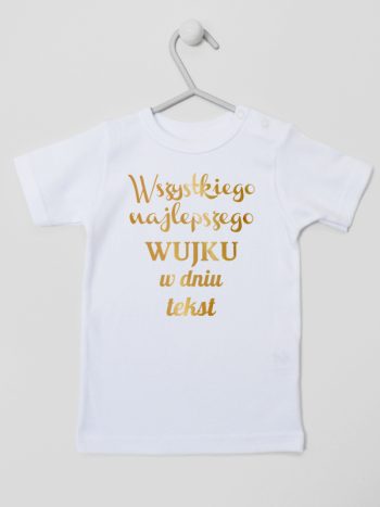 wszystkiego najlepszego wujku z twoim tekstem koszulka z krótkim rękawem kolor biały 207